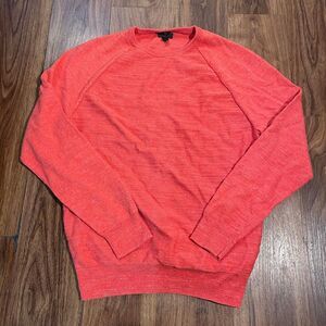 J.Crew Sweater Slim Crew Neck Orange Cotton Pullover Long Sleeve Mens Medium